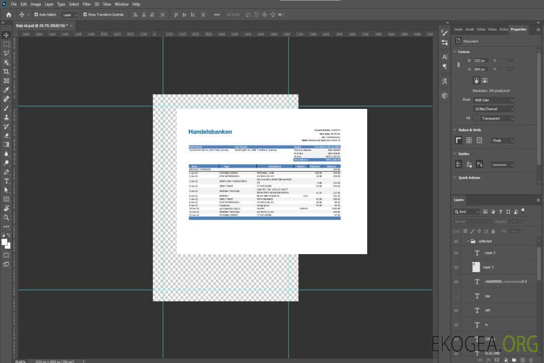 Modèle Excel et PDF de relevé de la Handelsbank de Norvège template Modèle Excel et PDF de relevé de la Handelsbank de Norvège template